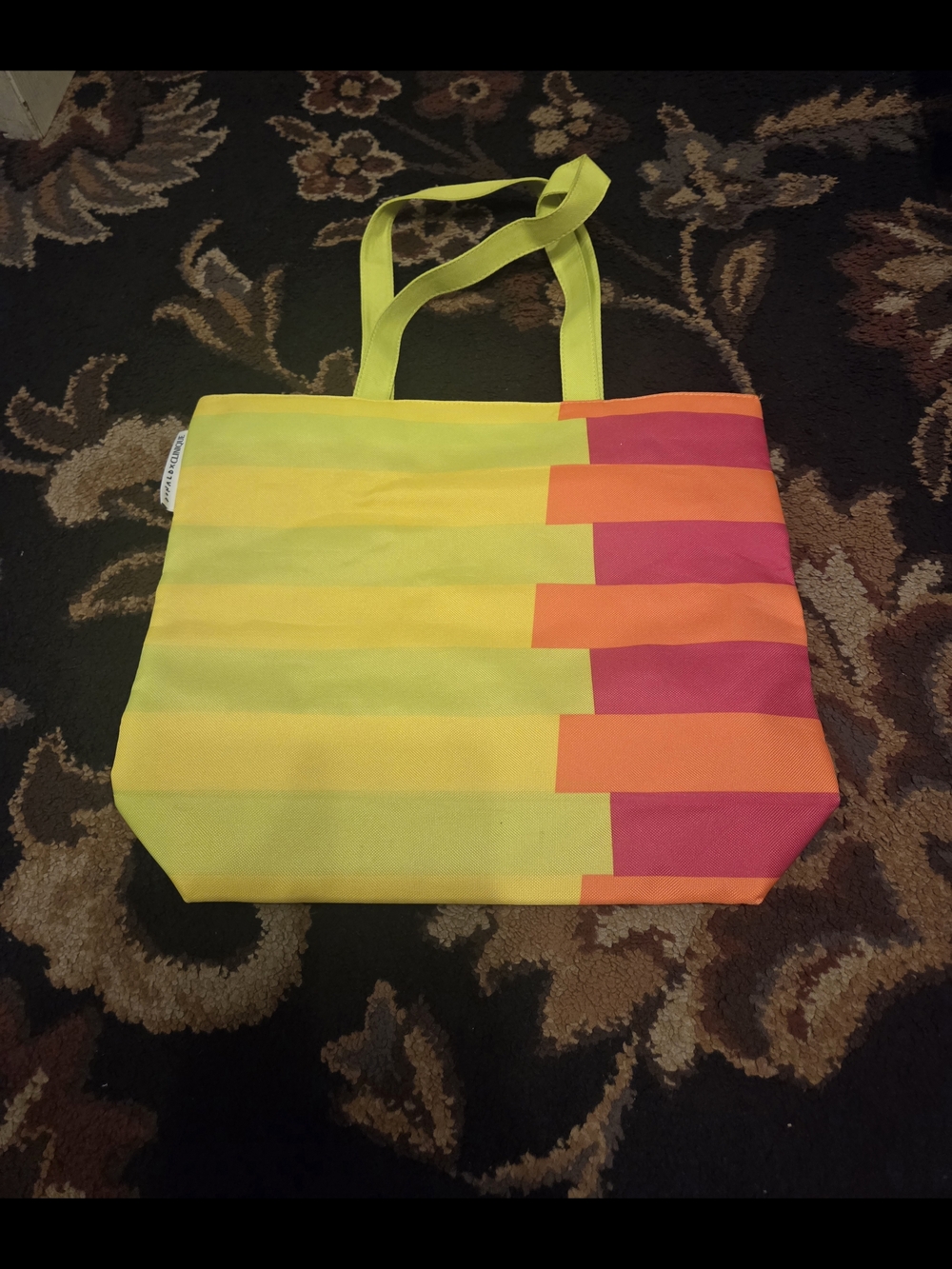 *last Day* Neon Stripe Canvas Tote Bag